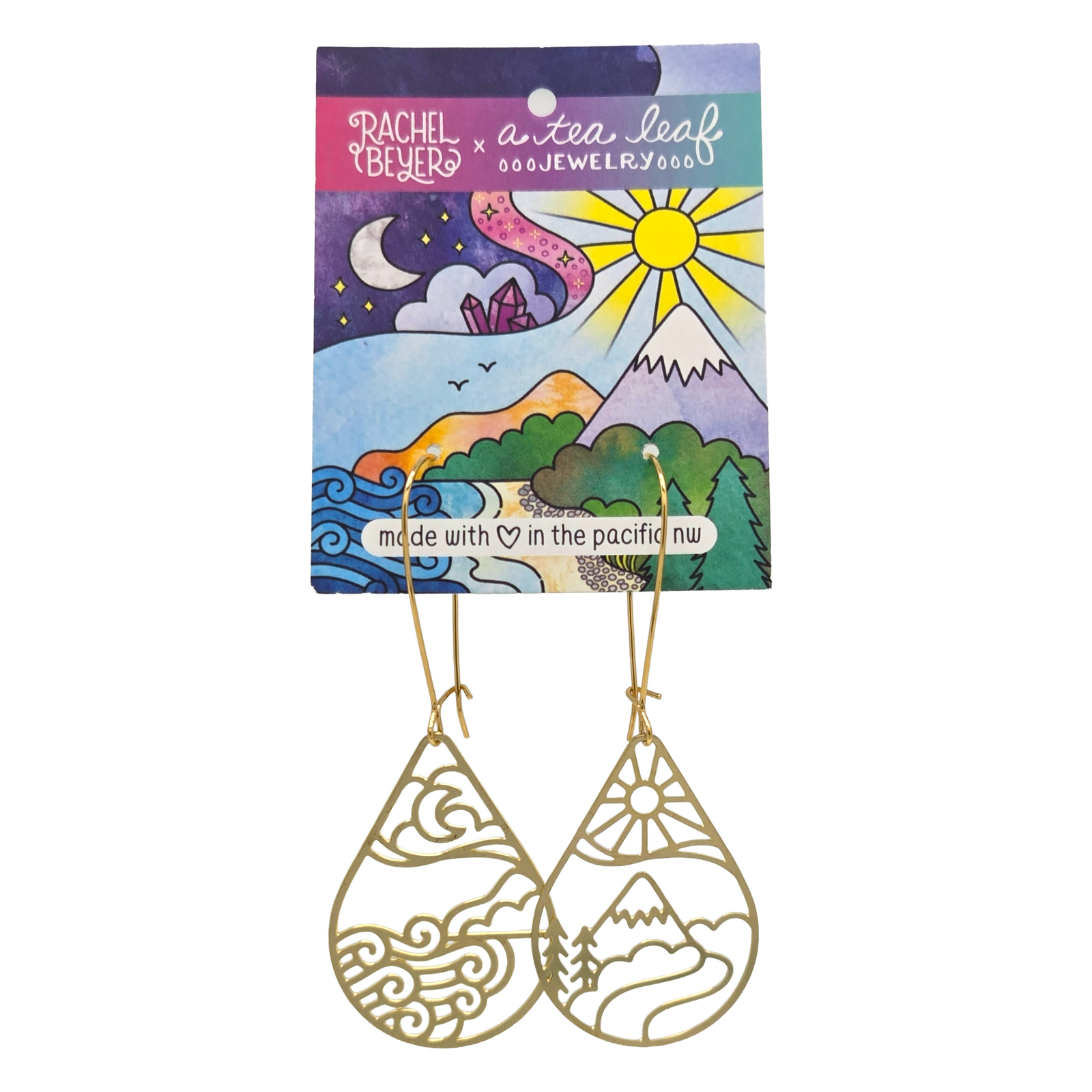Moon Ocean & Sun Mountain Earrings