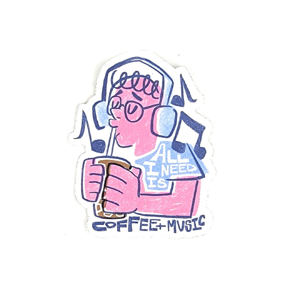 Coffee & Music Sticker - Stickers - Hello From Portland