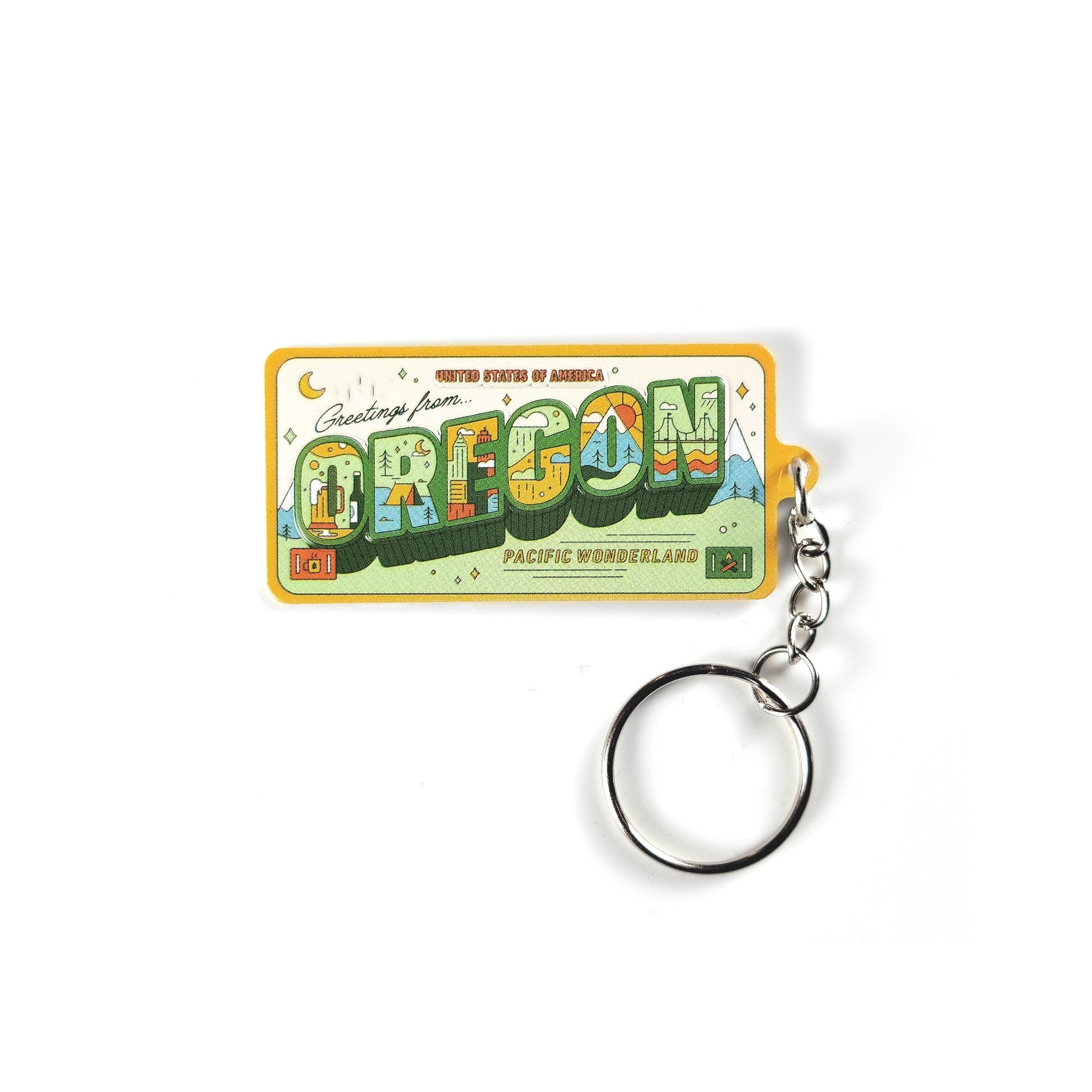 Greetings From Oregon License Plate Keychain - Keychains - Hello From Portland