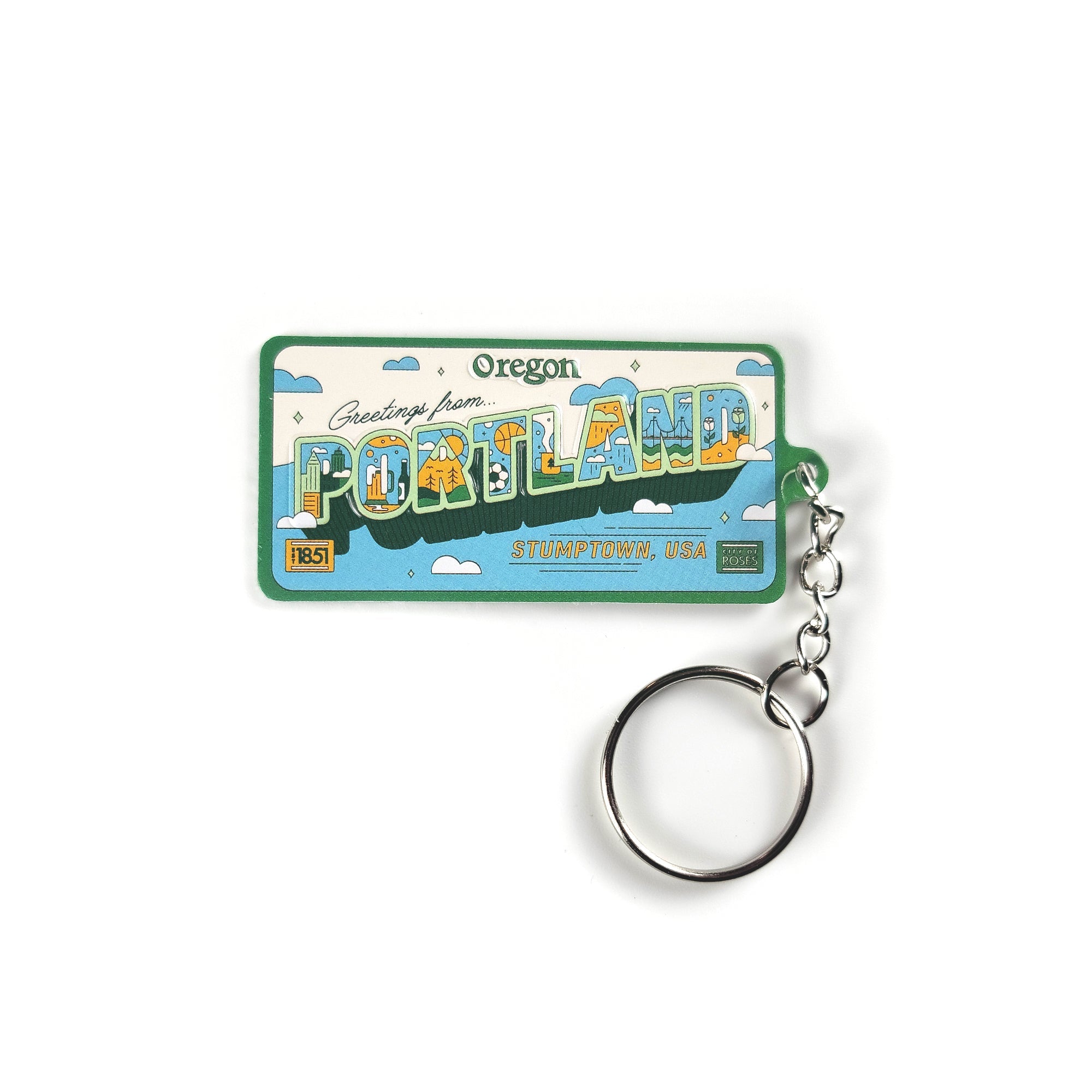 Greetings From Portland License Plate Keychain - Keychains - Hello From Portland