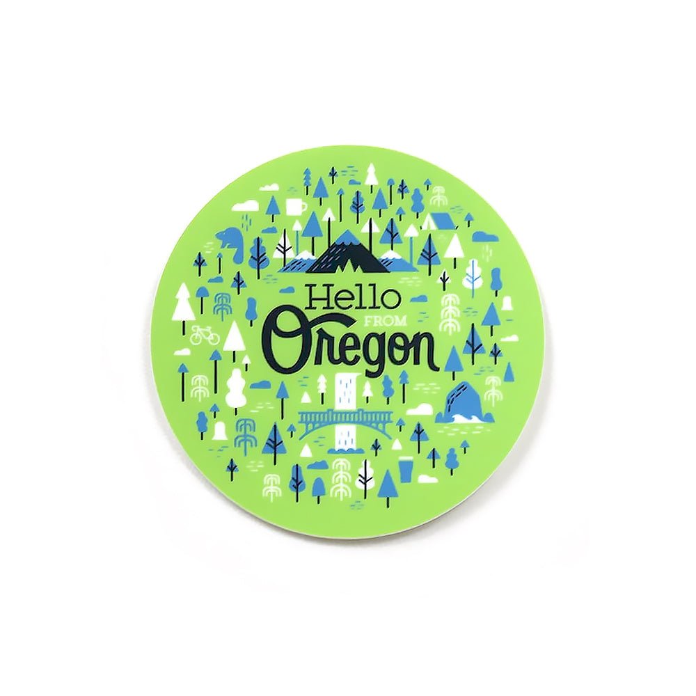 Hello From Oregon Burst Sticker - Stickers - Hello From Portland