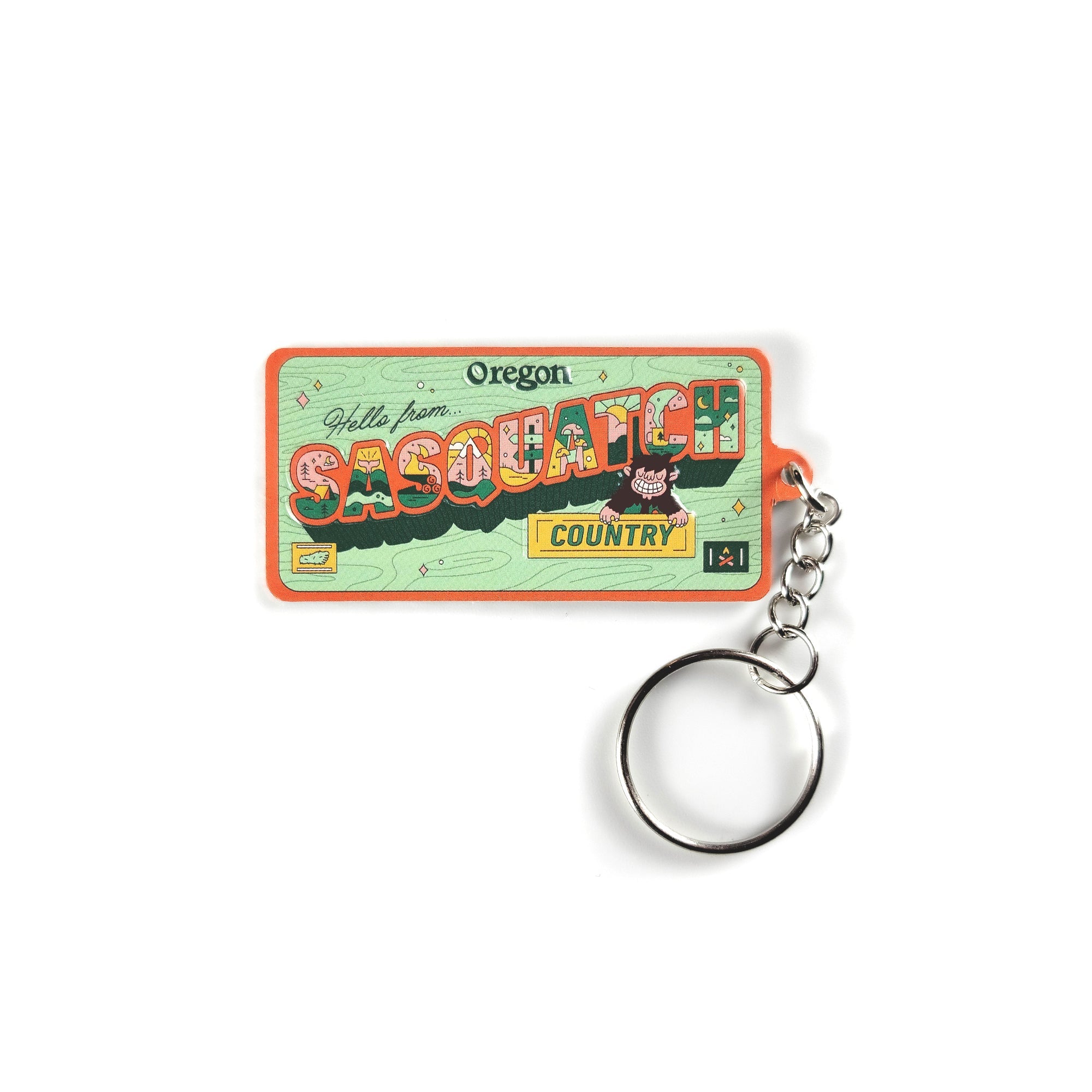 Hello From Sasquatch License Plate Keychain - Keychains - Hello From Portland