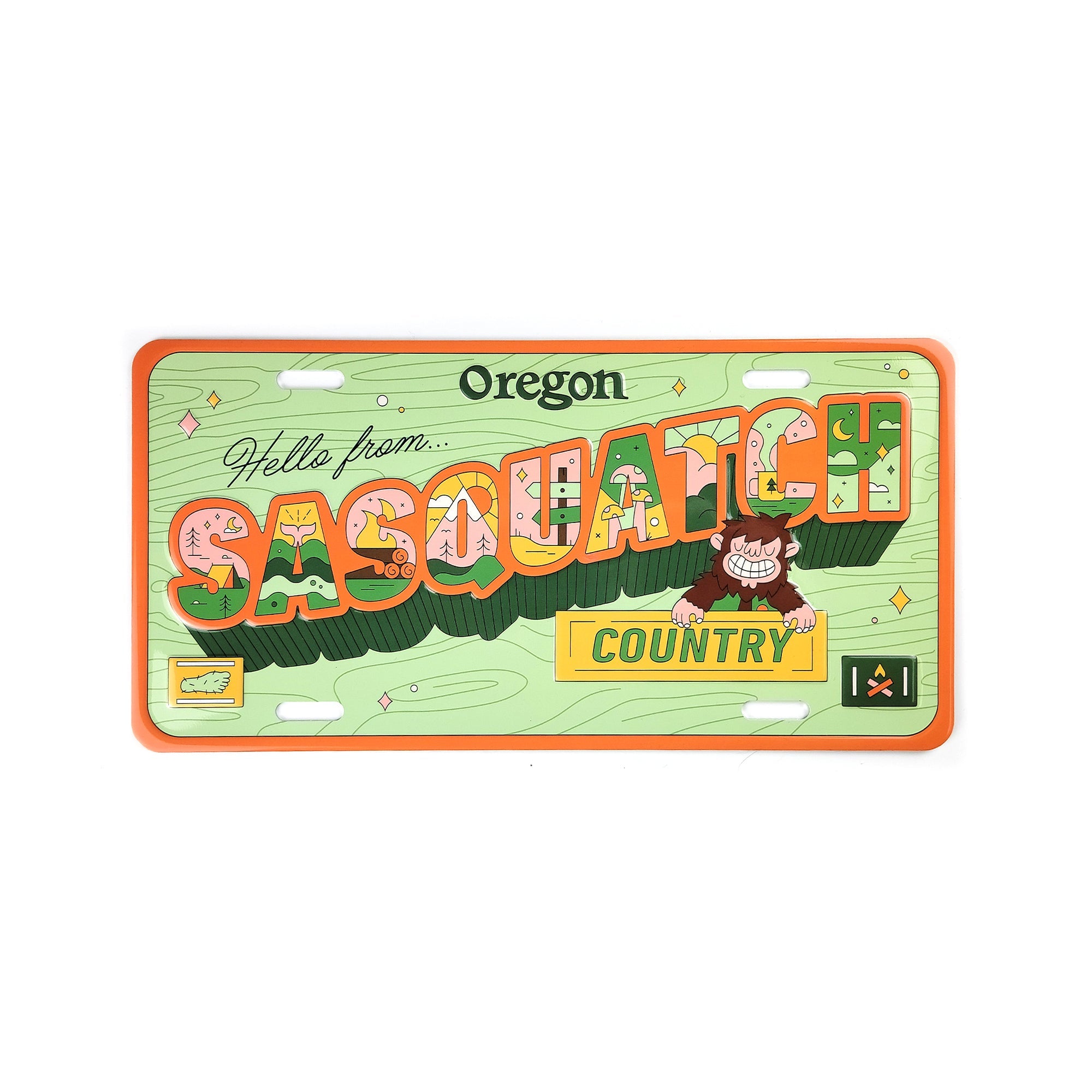 Hello From Sasquatch Souvenir License Plate - Gifts - Hello From Portland