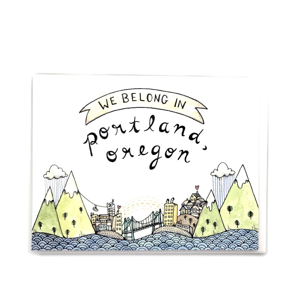 We Belong in Portland Card - Greeting Cards - Hello From Portland