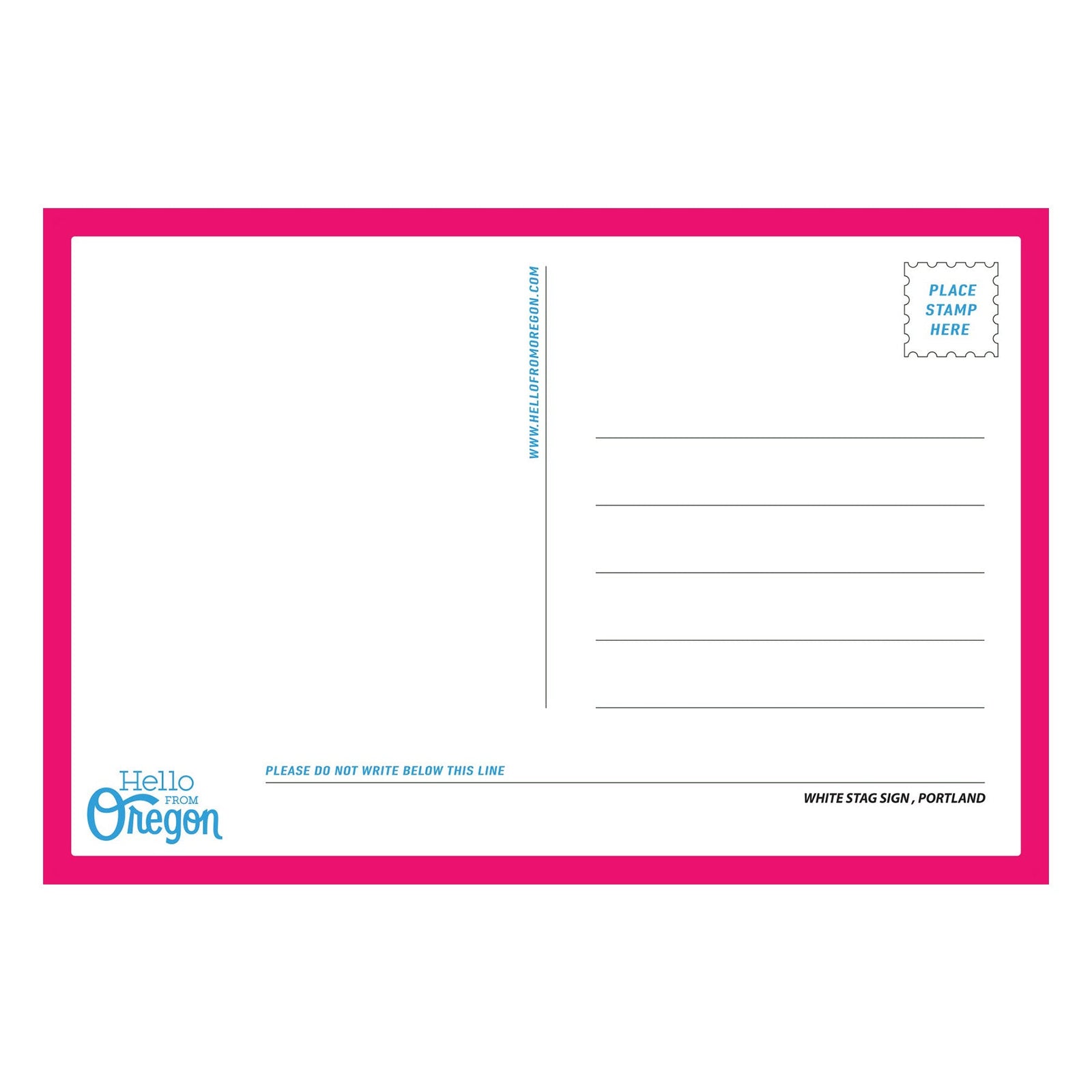 White Stag Sign Old School Postcard - Postcards - Hello From Portland