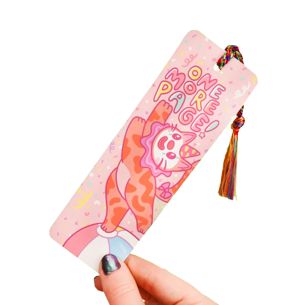 One More Page Clown Cat Bookmark