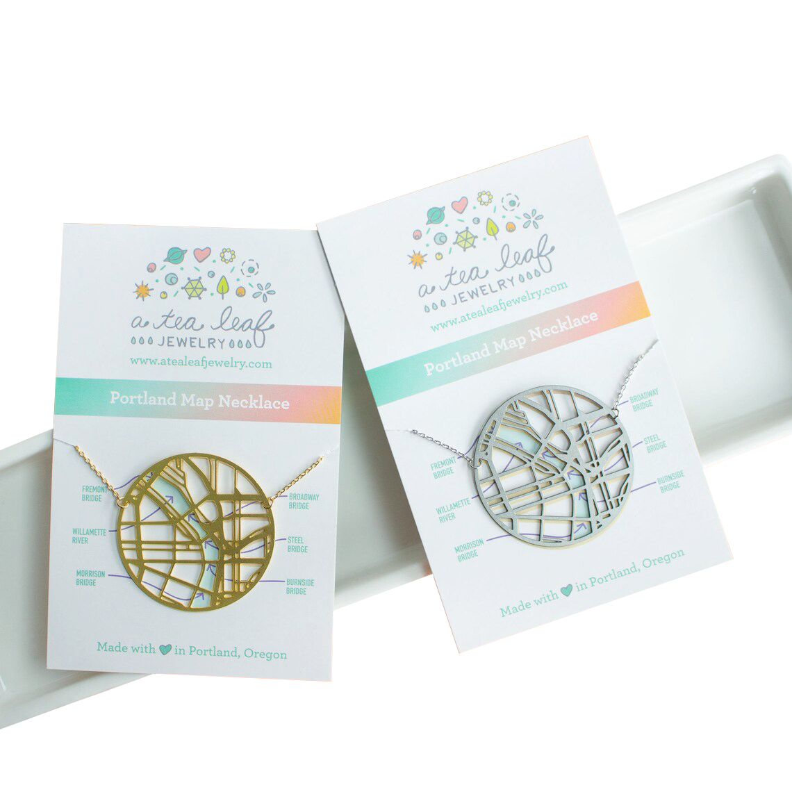 Portland Map Necklace