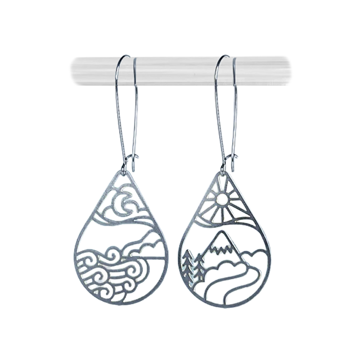 Moon Ocean & Sun Mountain Earrings