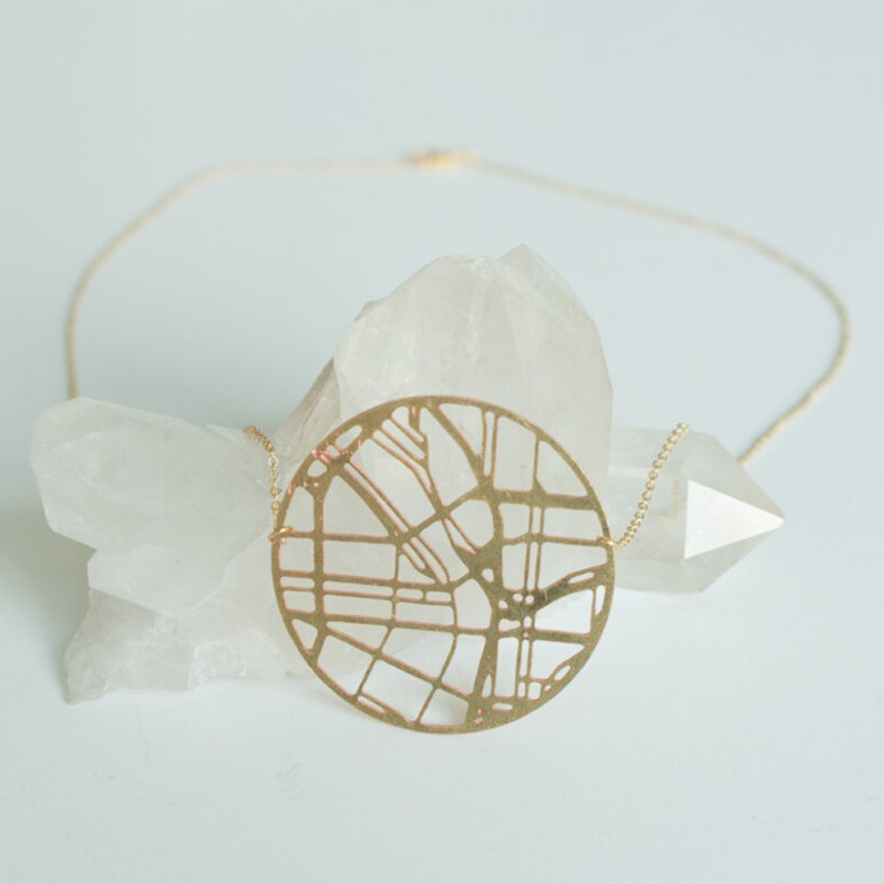 Portland Map Necklace