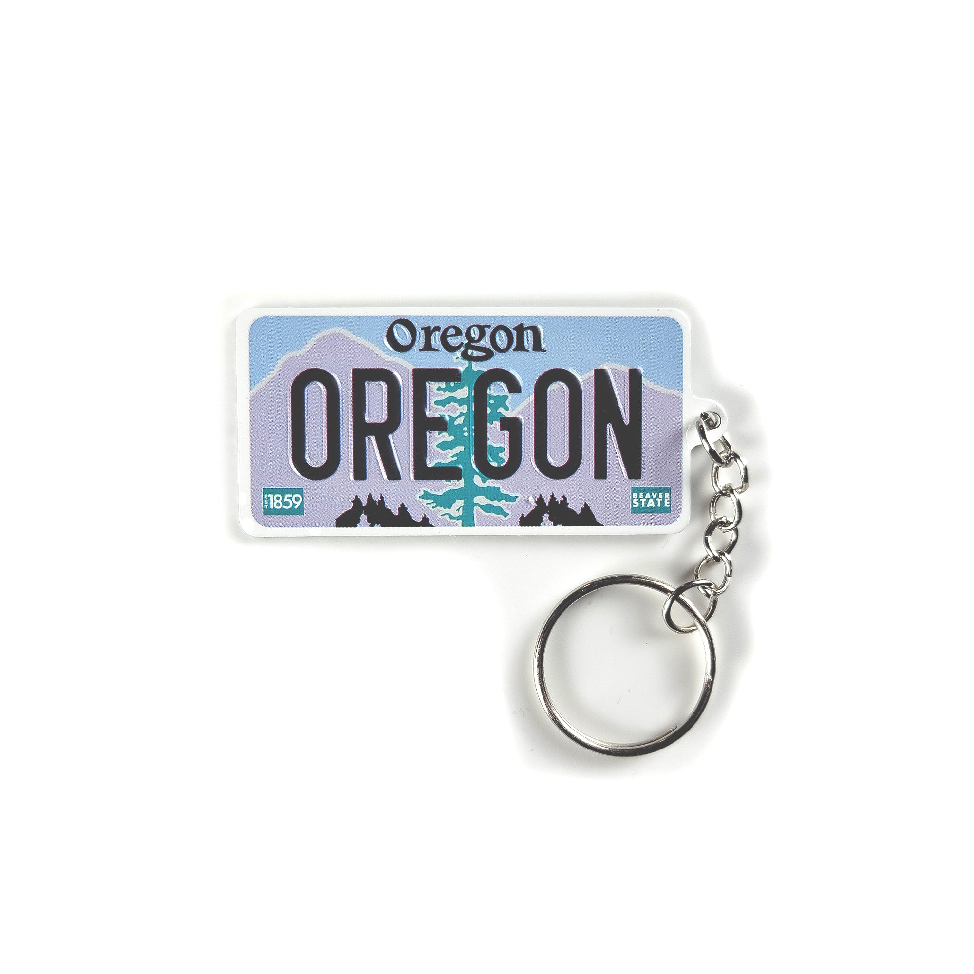 Oregon Gold Enamel Keychain Oregon Outline Key Ring Soft Enamel