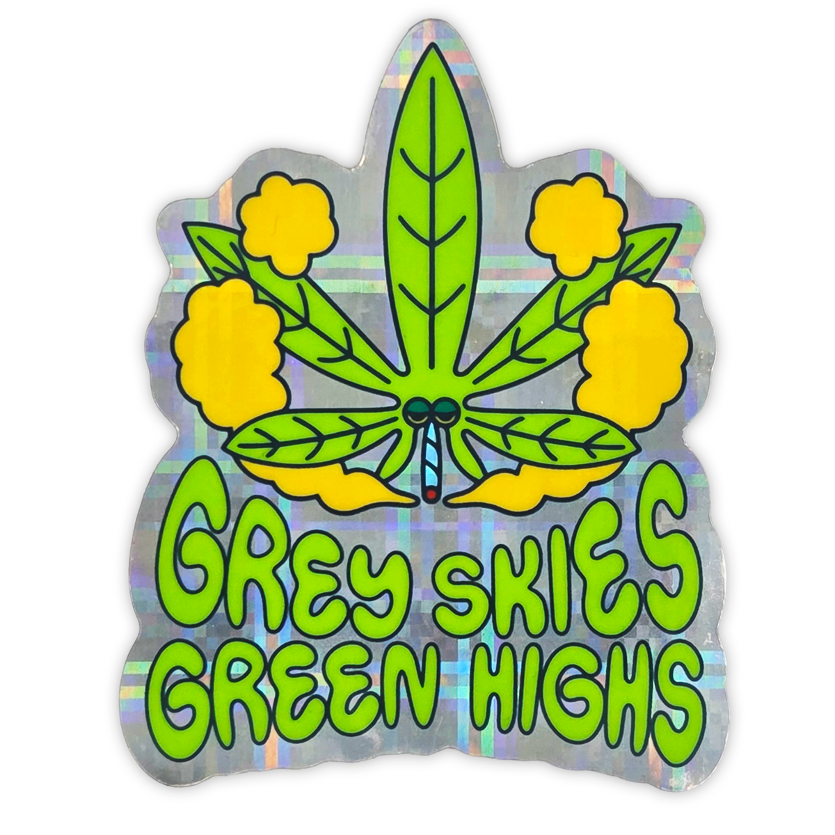 Grey Skies Green Highs Sticker