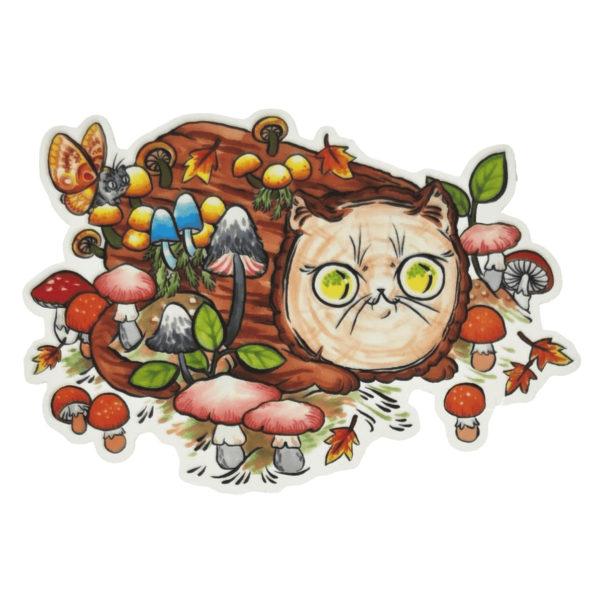 Forest Log Cat Sticker - Stickers - Hello From Portland