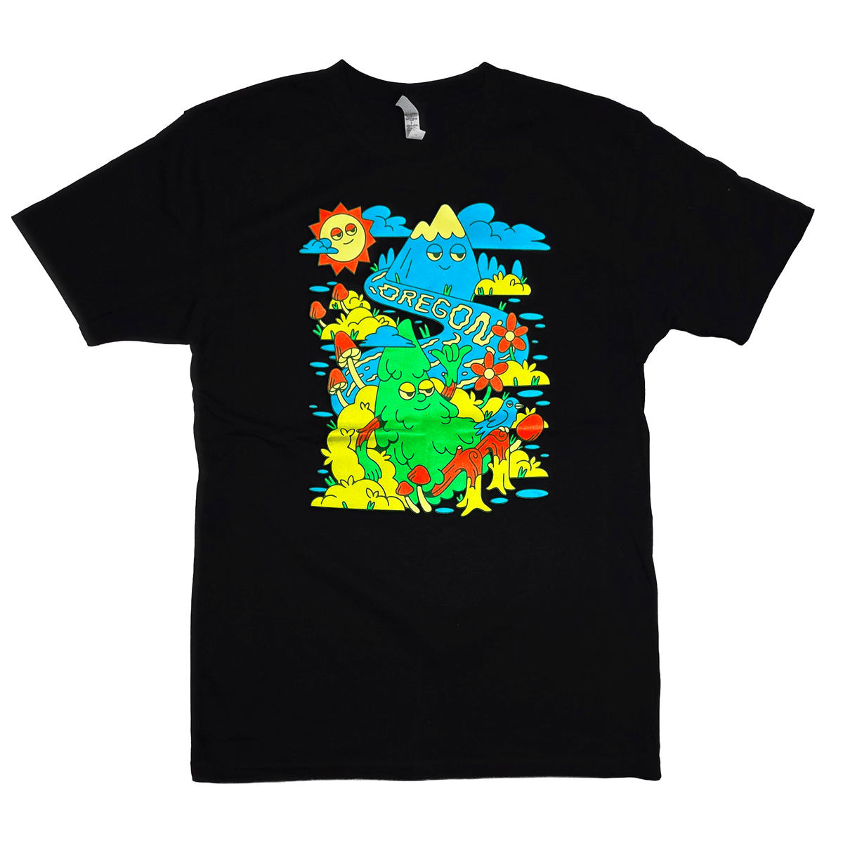 Green Highs Tee | Black - Unisex Tees - Hello From Portland