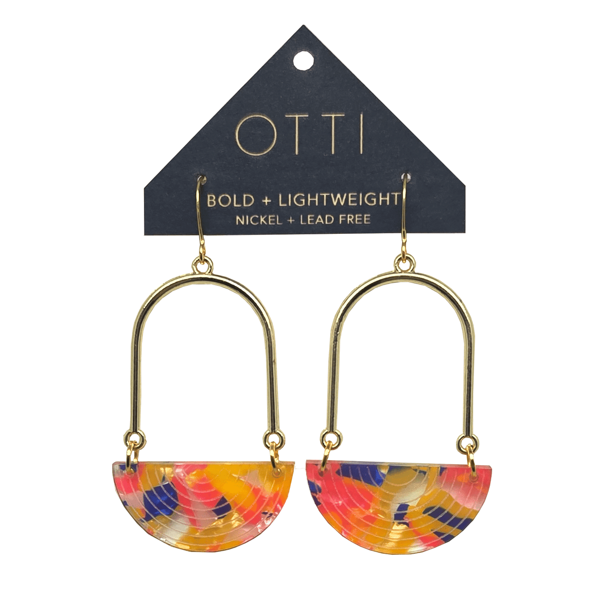 Half Moon Earrings Rainbow Sherbet - Jewelry - Hello From Portland
