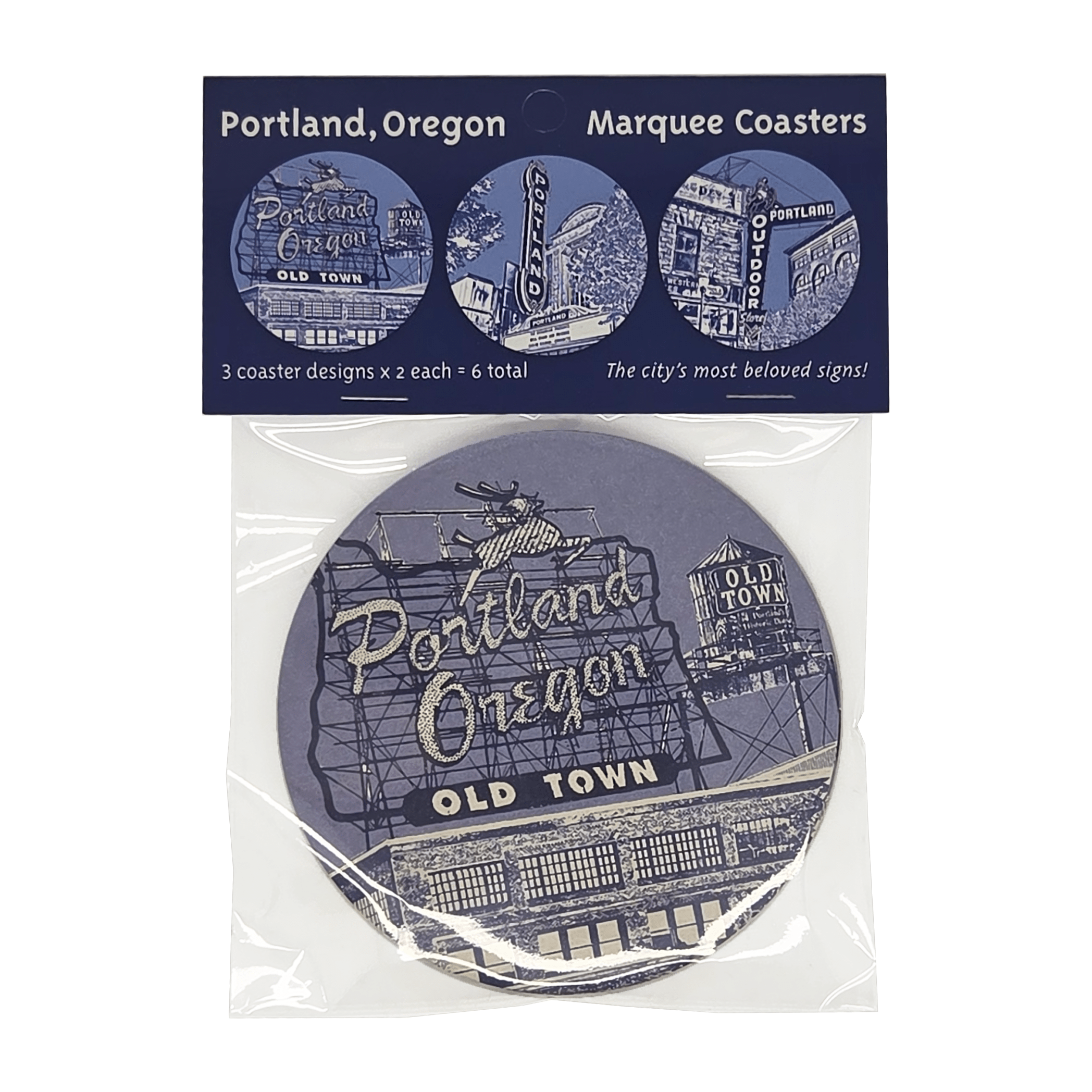 Portland Charm Portland Marquees (Urban Retrospectives) Coaster Set - Hello From Portland