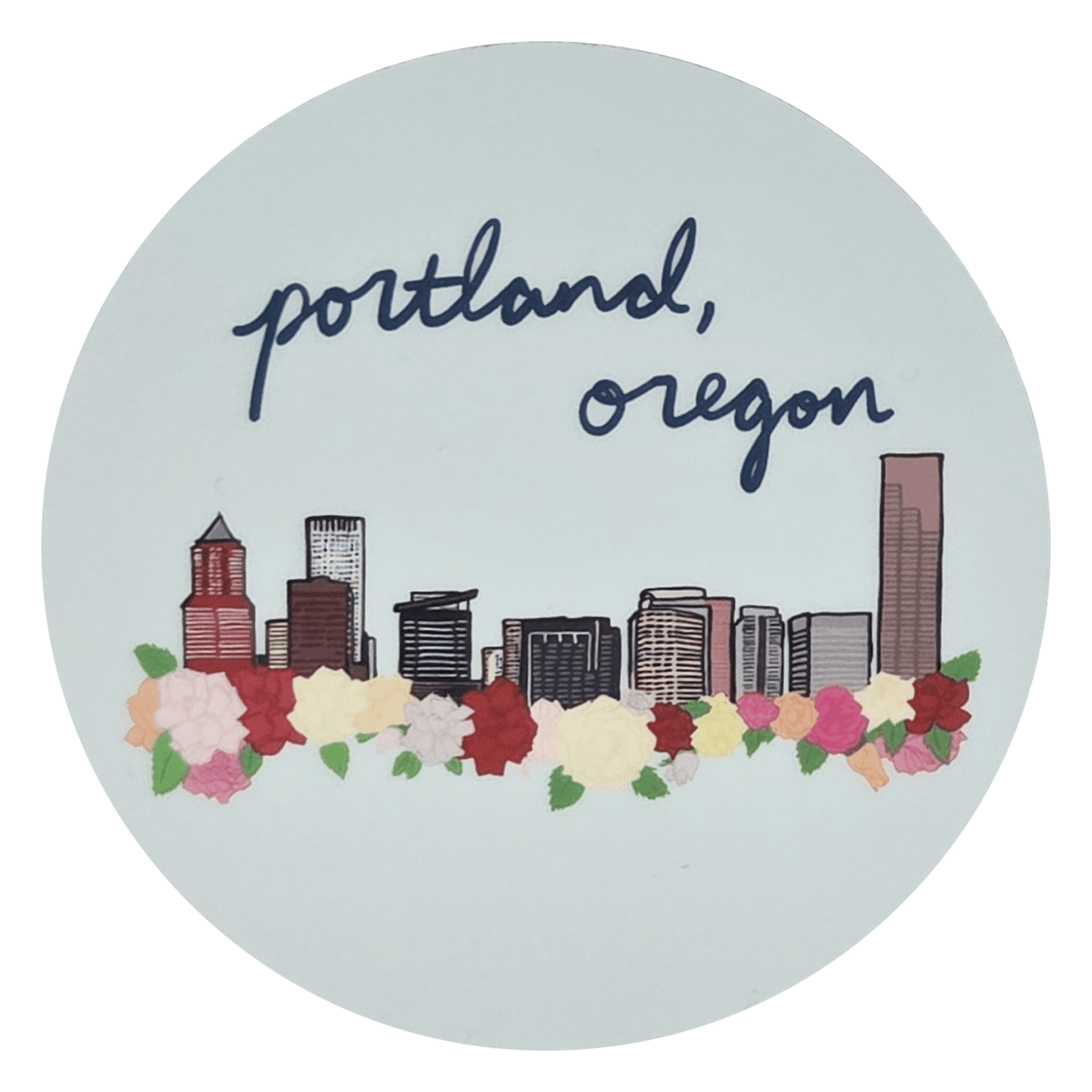 Portland Rose Cityscape Sticker - Stickers - Hello From Portland