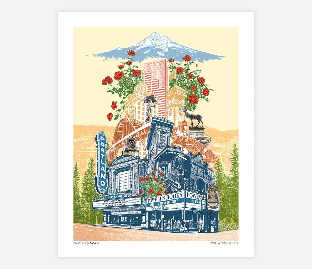 Rose City Column Print - Prints - Hello From Portland