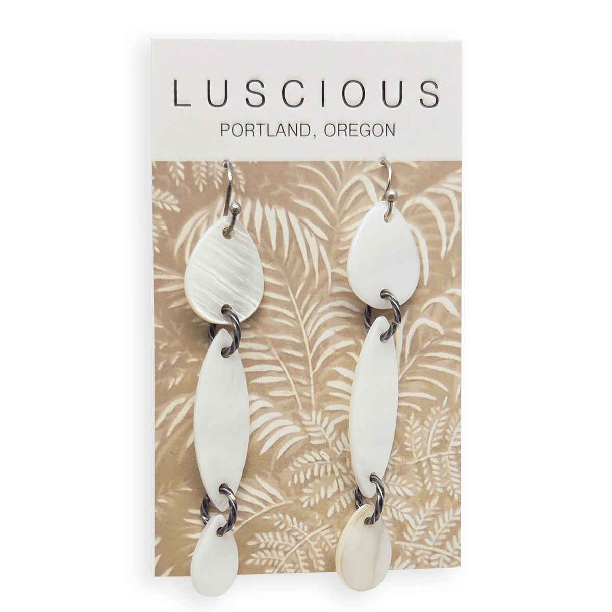 Shell &amp; Metal Long Teardrop Earrings - Jewelry - Hello From Portland