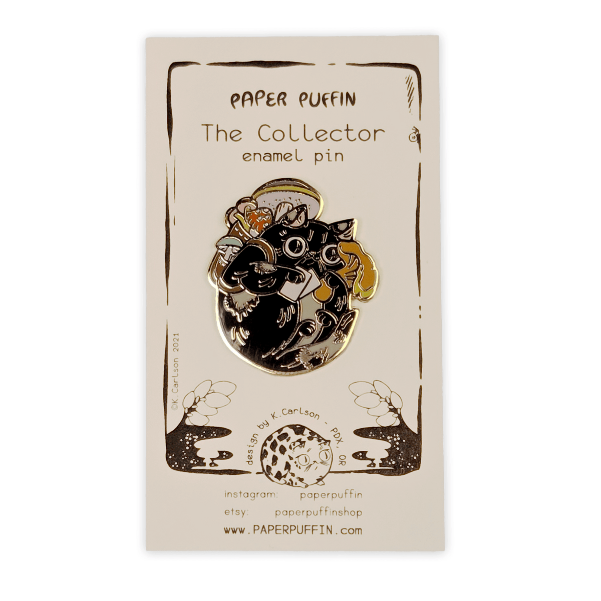 The Collector Cat Enamel Pin - Enamel Pins - Hello From Portland