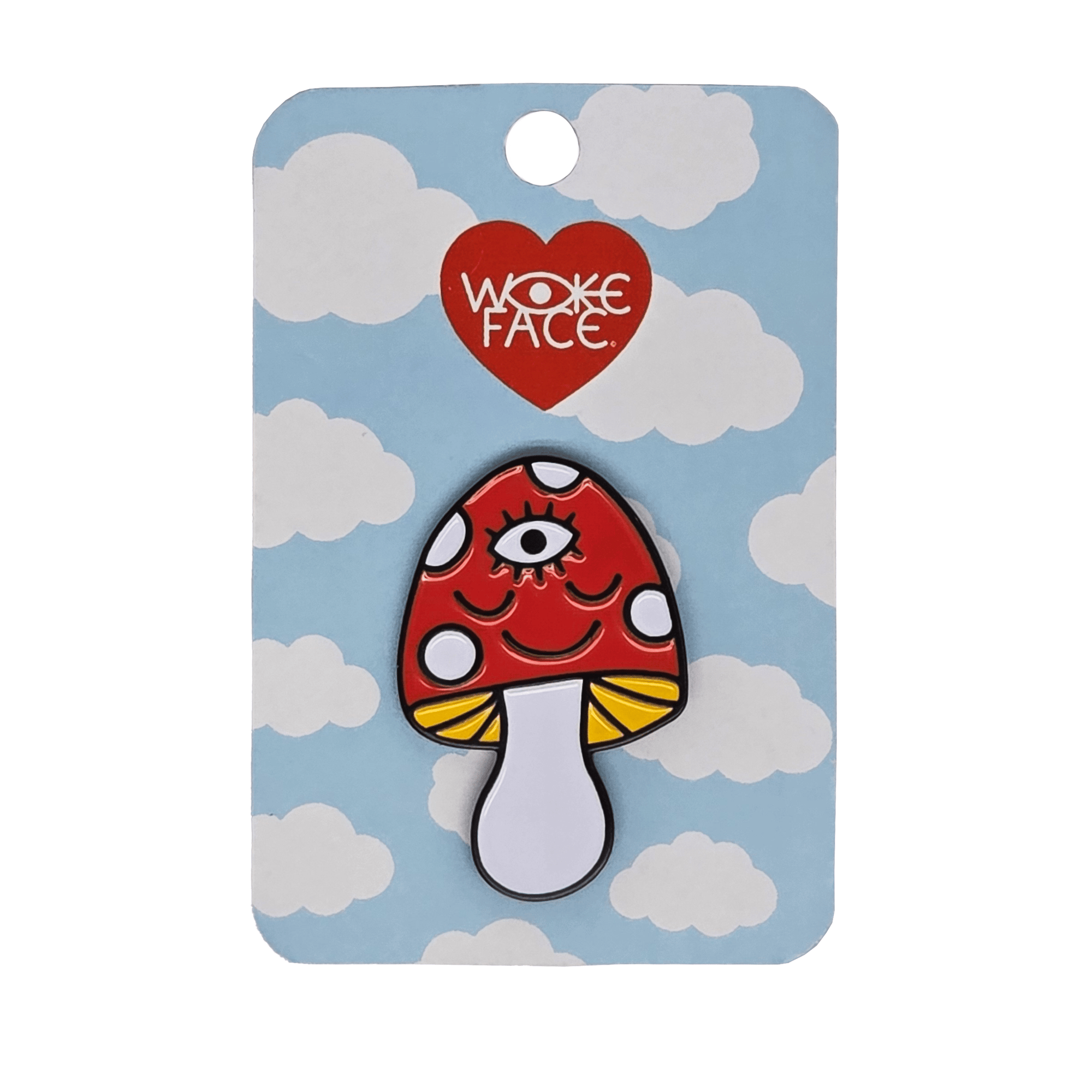 Wokeface Mushroom Pin - Enamel Pins - Hello From Portland