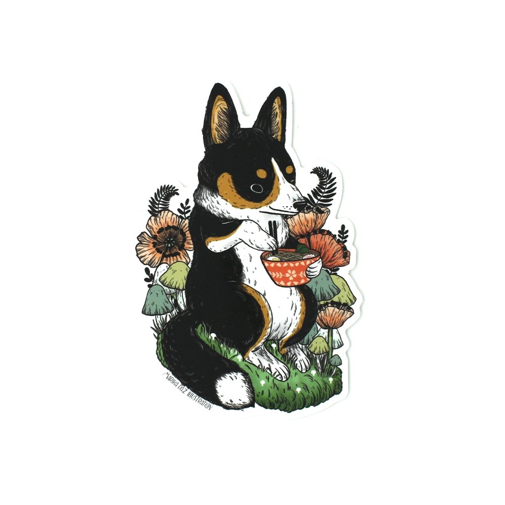 Corgi Ramen Sticker - Stickers - Hello From Portland