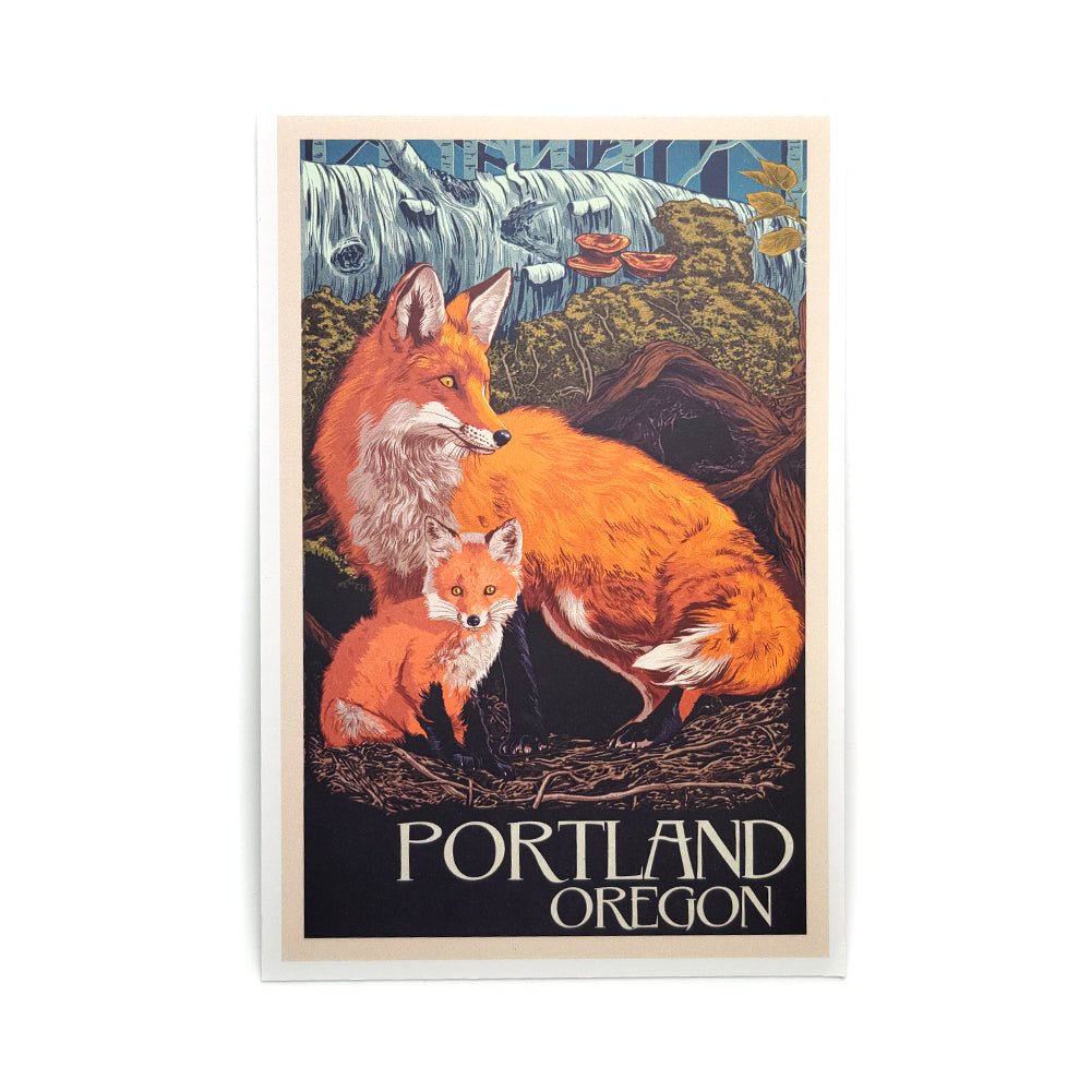 Fox &amp; Kit Postcard - Postcards - Hello From Portland