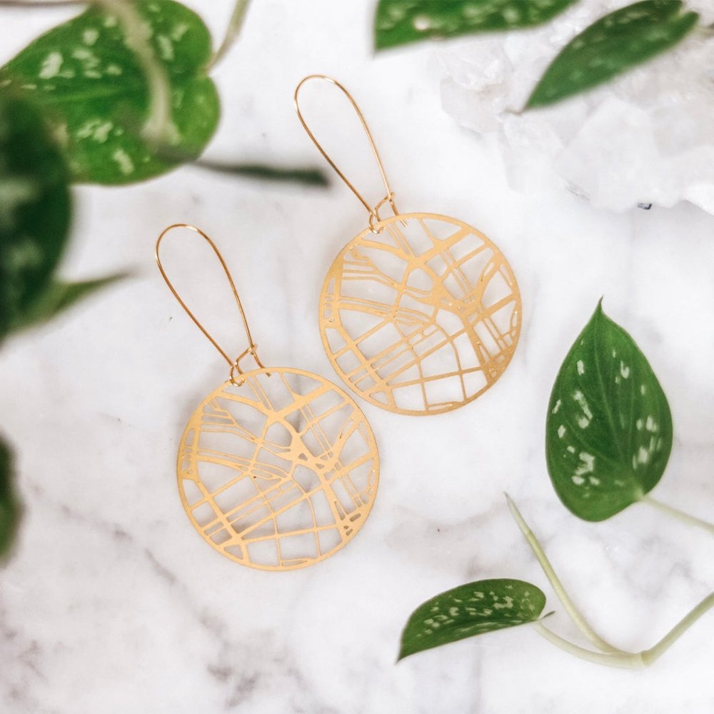 Gold Portland Map Earrings - Jewelry - Hello From Portland