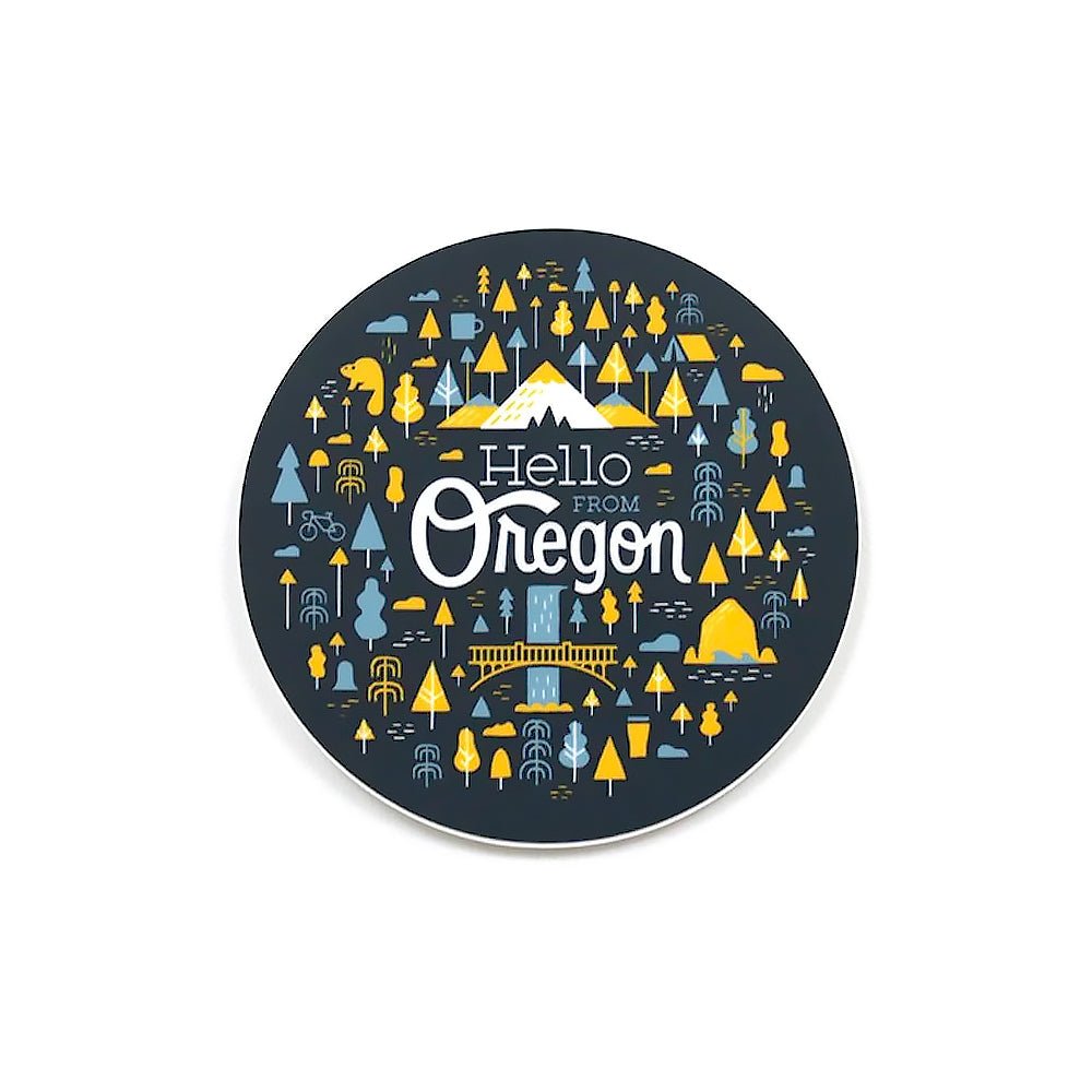 Hello From Oregon Burst Sticker - Stickers - Hello From Portland