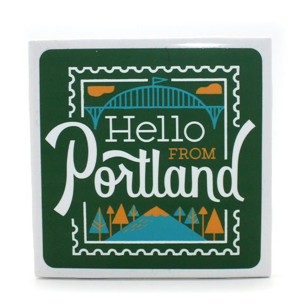 Hello Stamp Coaster - Coaster - Hello From Portland