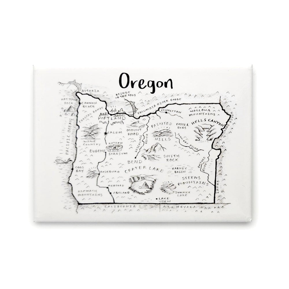 Map Of Oregon Magnet - Magnets - Hello From Portland