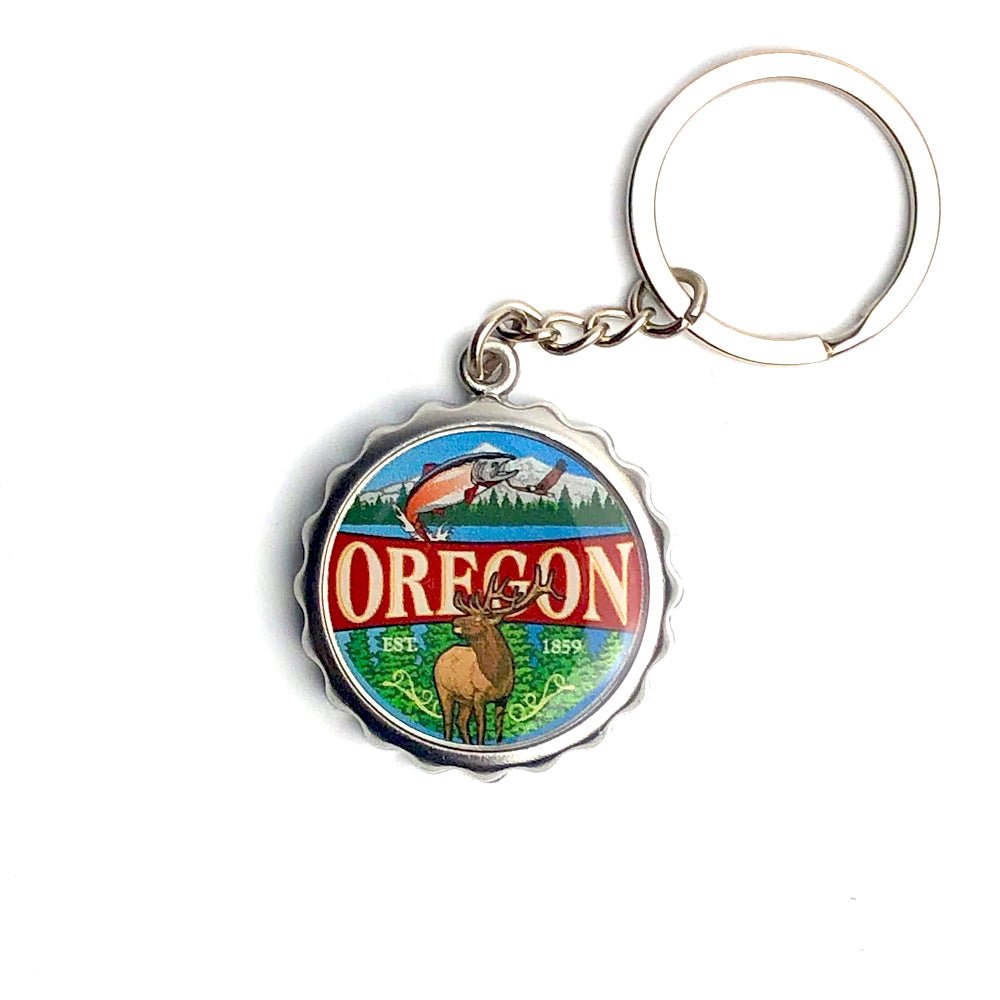 Oregon Bottle Cap Opener Keychain - Keychain - Hello From Portland