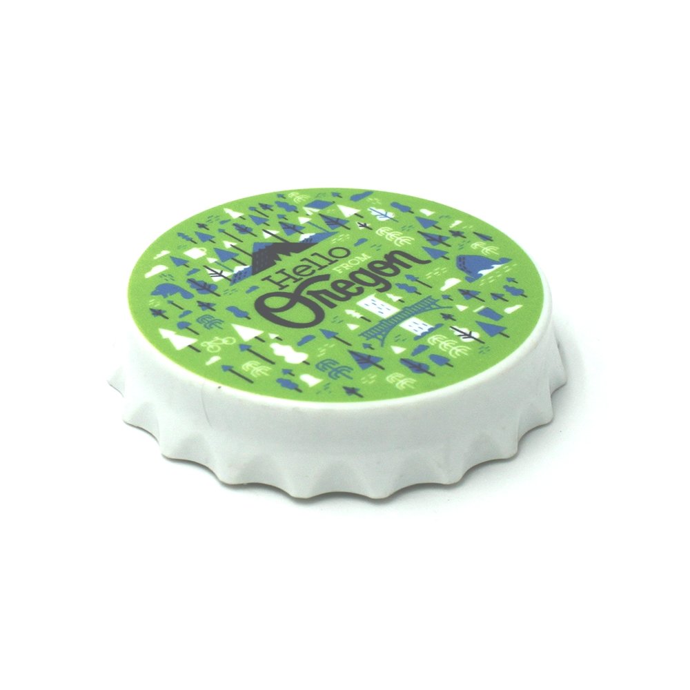 Oregon Burst Bottlecap Opener Magnet - Hello From Portland