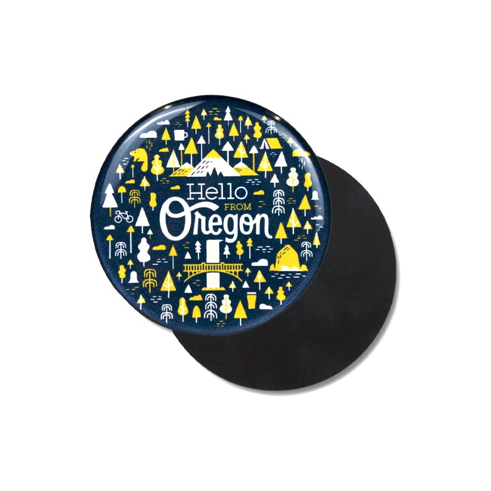 Oregon Burst Circle Magnet - Magnets - Hello From Portland