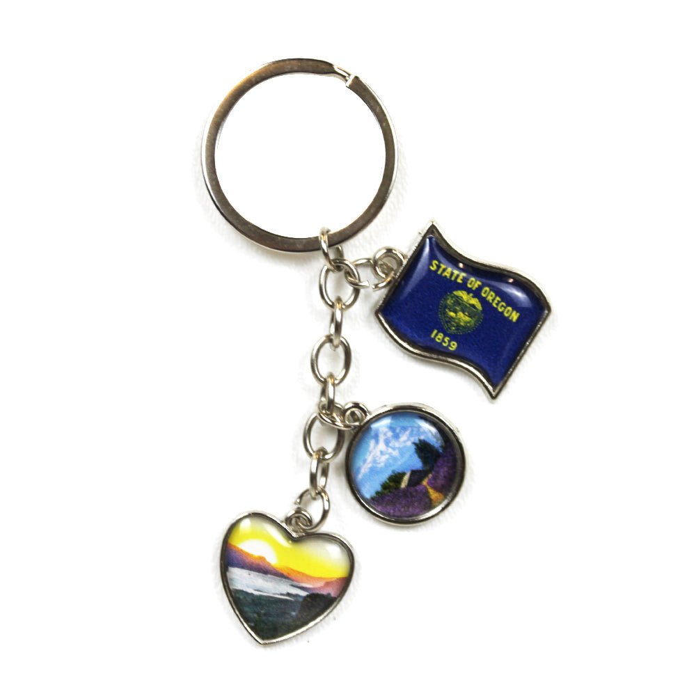 Oregon Heart Charm Keychain - Keychains - Hello From Portland