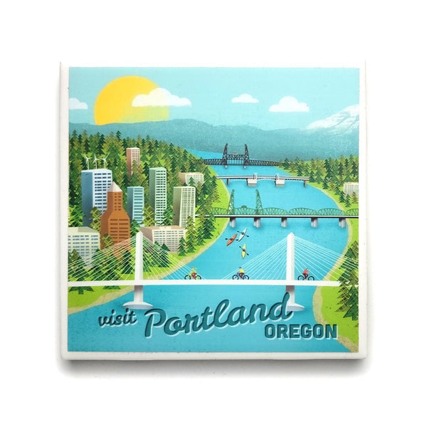 Portland Bridges Coaster | Portland Oregon Souvenirs & Gifts - Hello ...