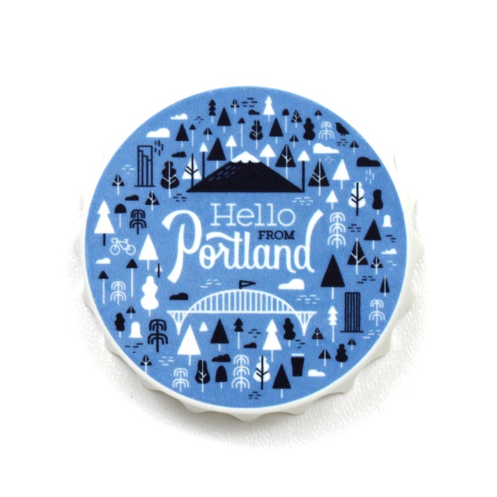Portland Burst Bottlecap Opener Magnet - Magnets - Hello From Portland