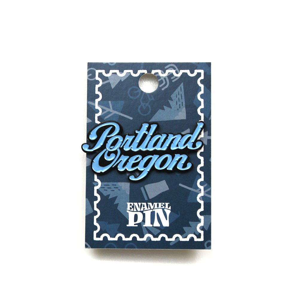 Portland Oregon Script Pin - Enamel Pin - Hello From Portland