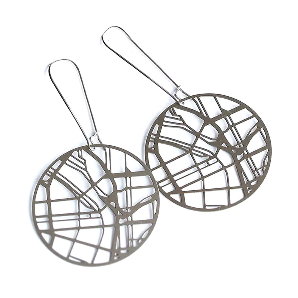 Steel Portland Map Earrings - Jewelry - Hello From Portland