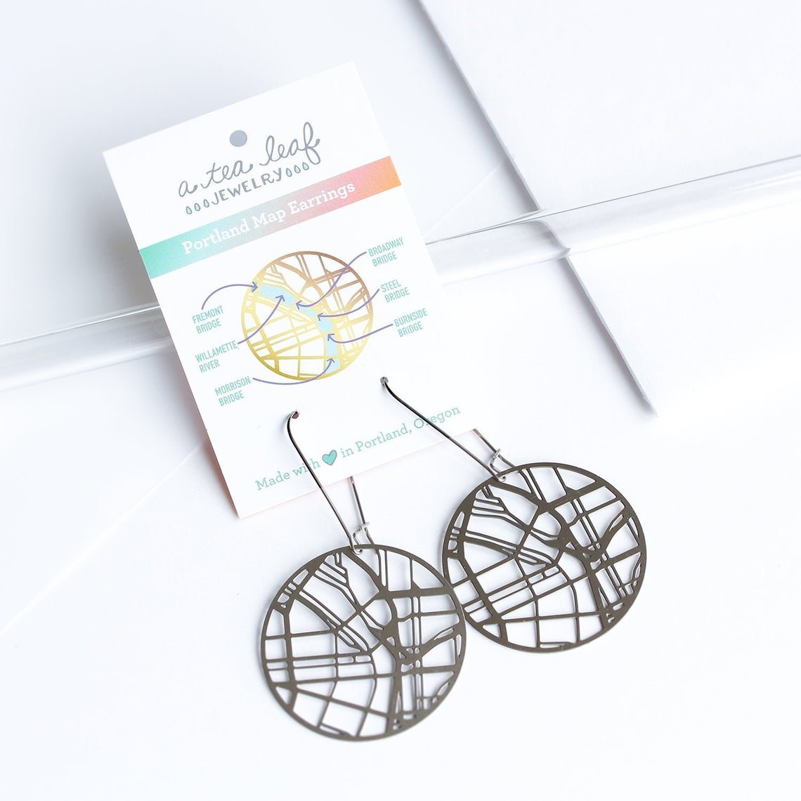 Steel Portland Map Earrings - Jewelry - Hello From Portland