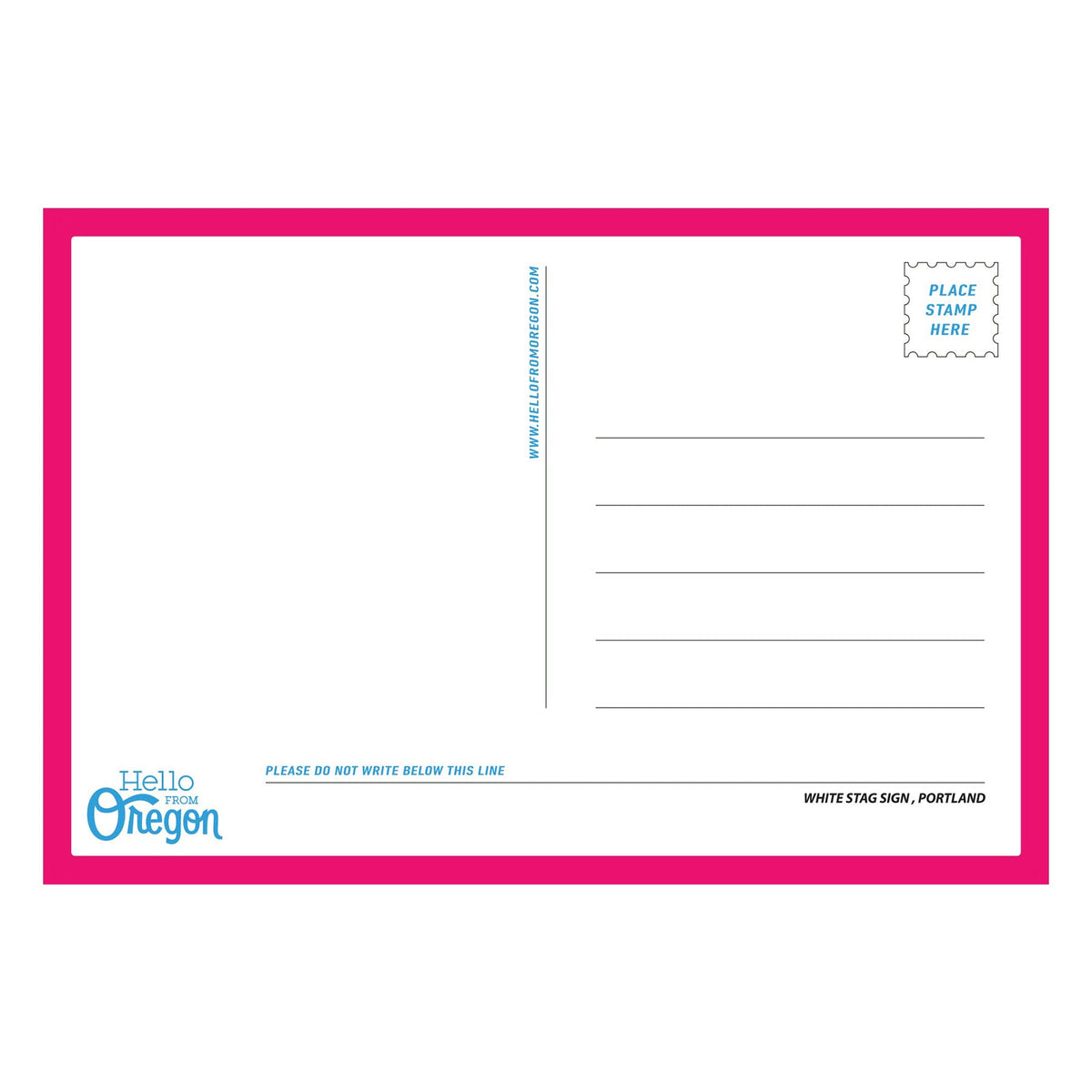 White Stag Sign Old School Postcard - Postcards - Hello From Portland