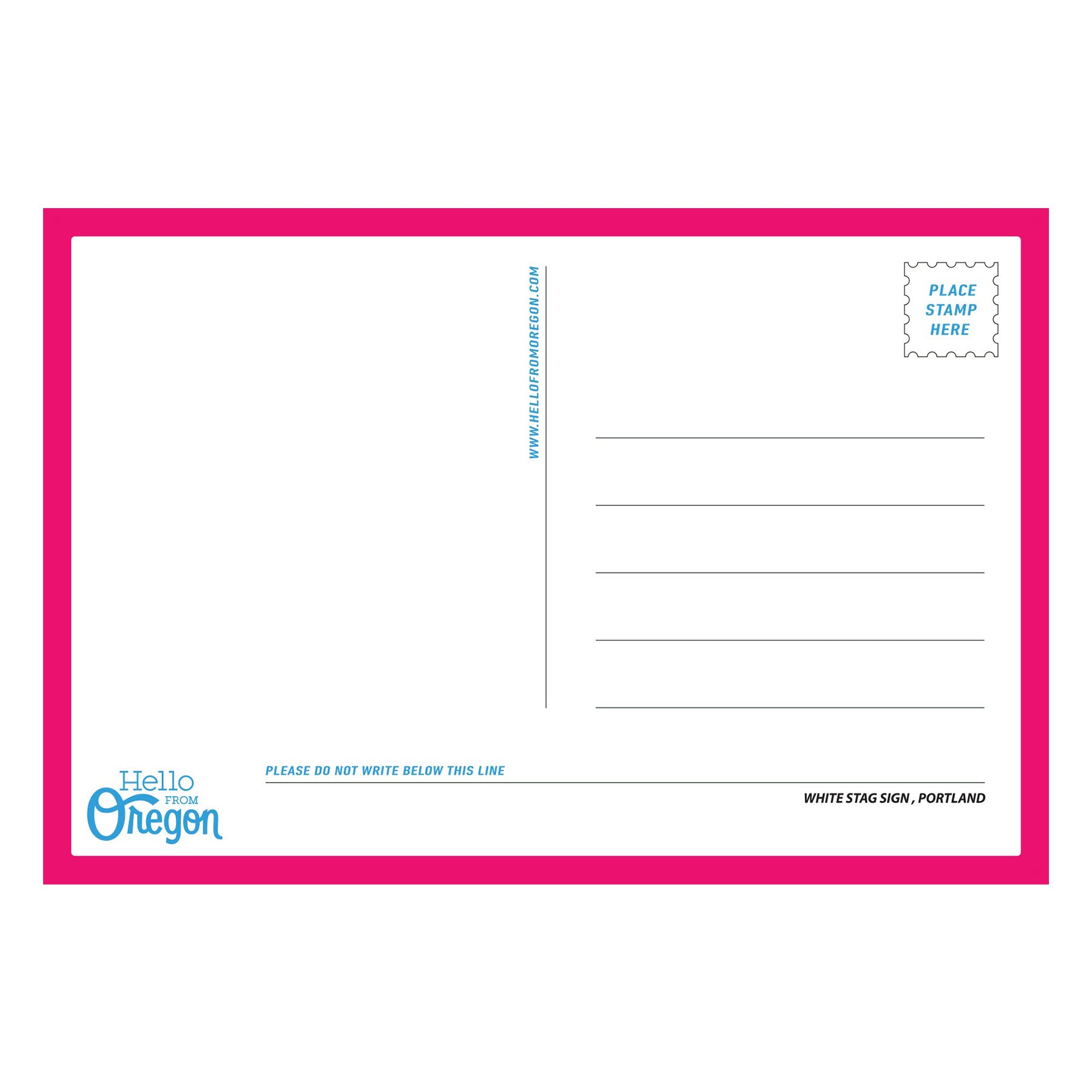 White Stag Sign Old School Postcard - Postcards - Hello From Portland